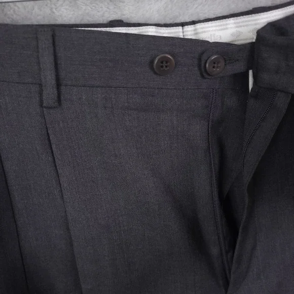 Zanella Vtg Wool Trousers Pants Mens Size 34 Pleated Cuffed Straight Leg - Picture 9 of 15